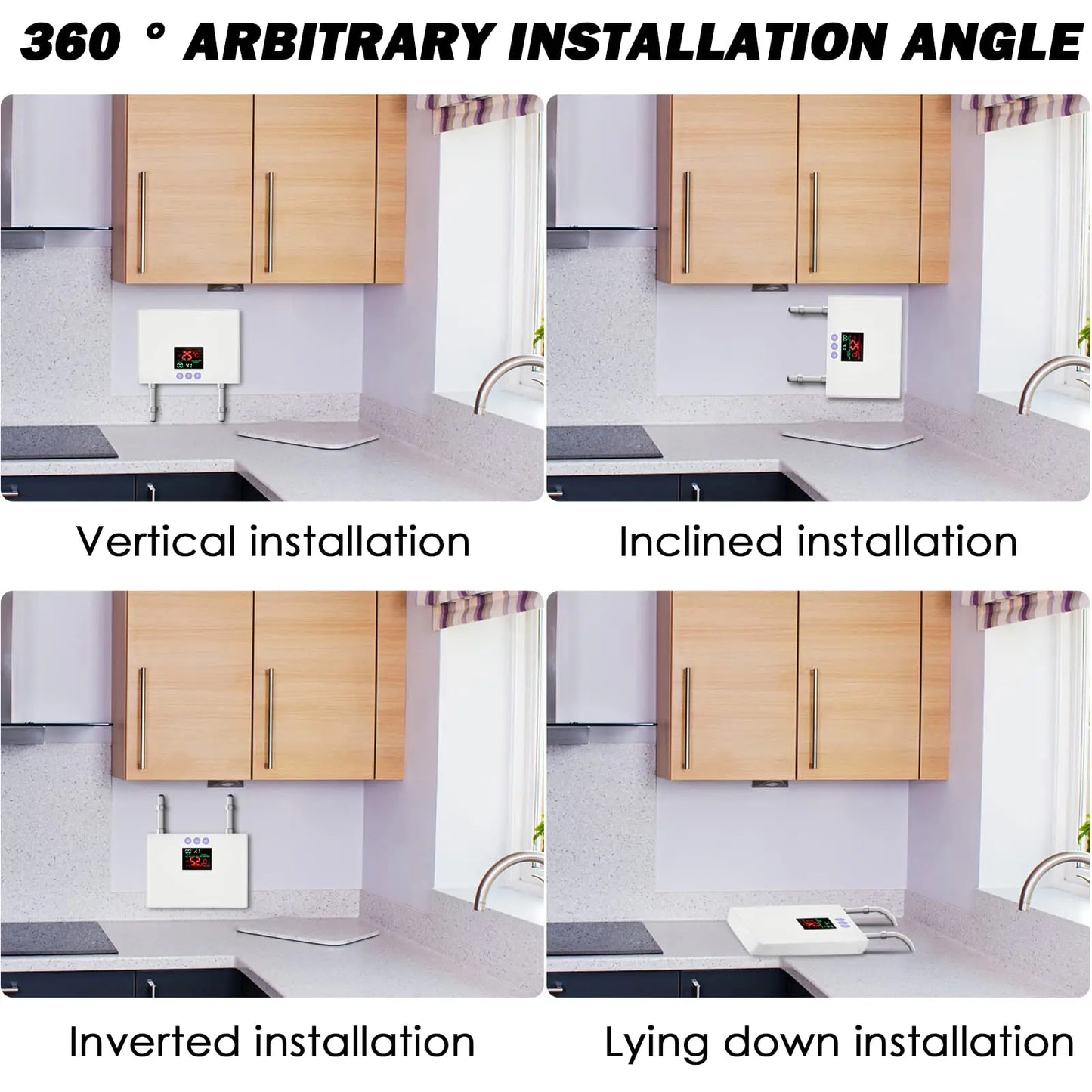 Adasea Tankless Water Heater 3000W With LED Display, Remote Control