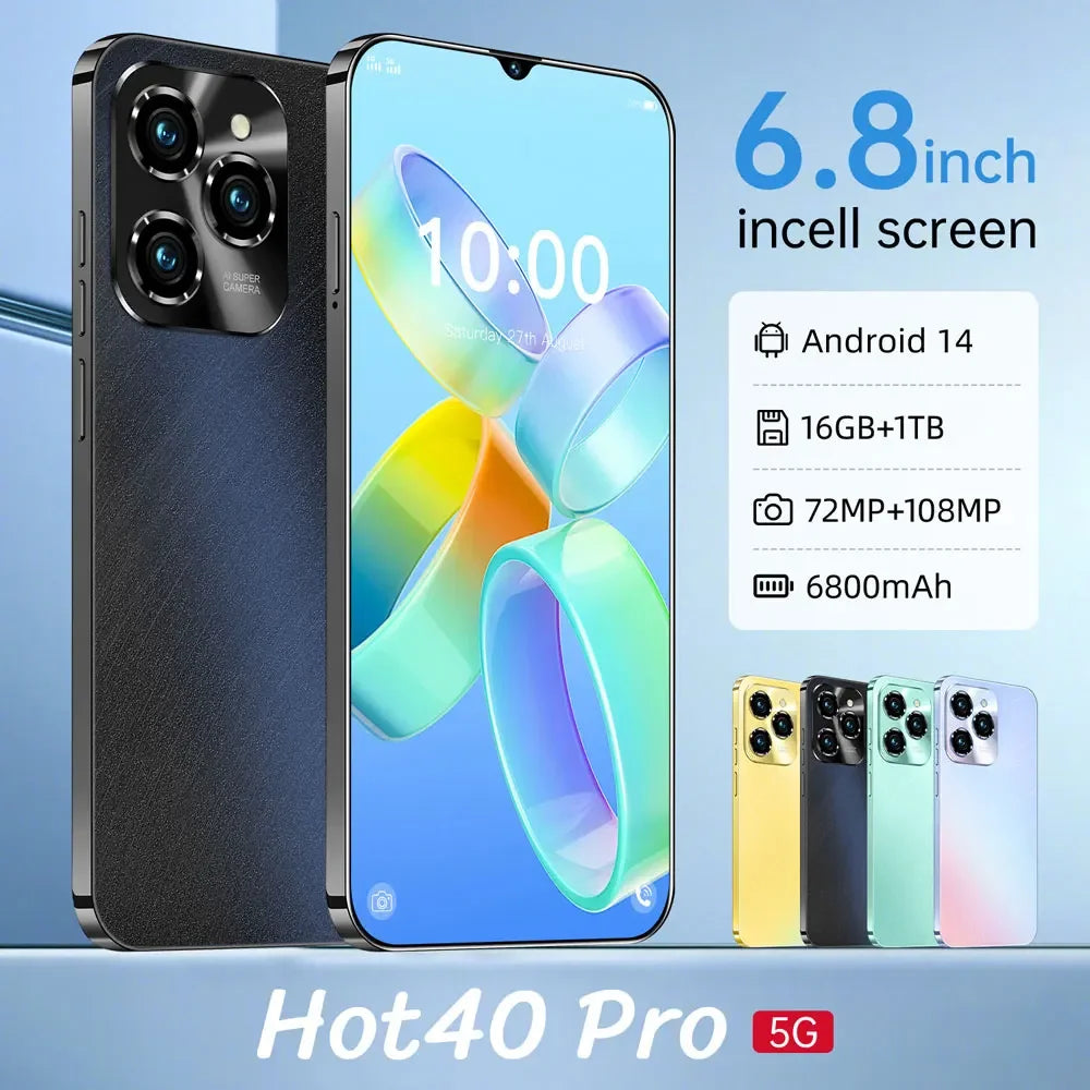 Hot40 Pro Smartphone 5G Original 6.8Inch