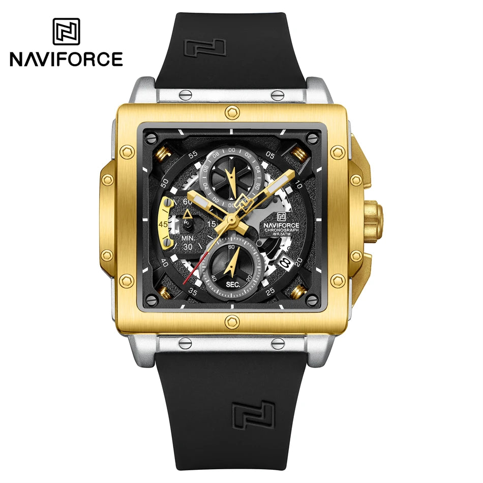 NAVIFORCE Chronograph Men's Casual Square Quartz Watches