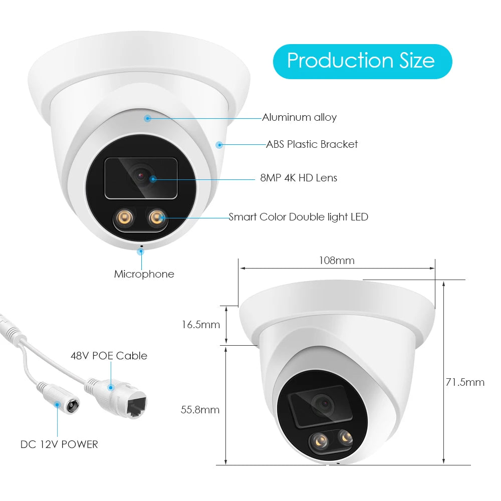 ASECAM Home CCTV Surveillance Camera, 4K 8MP IP Camera