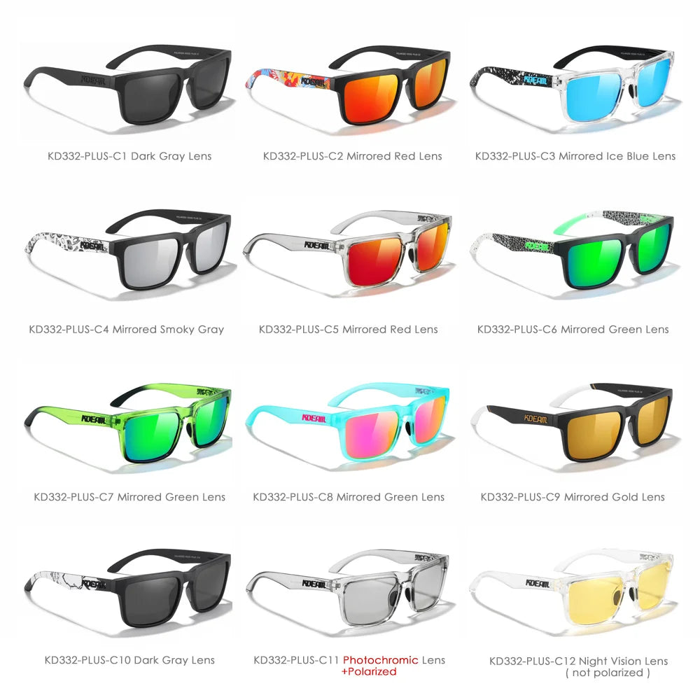 KDEAM Large Size Men's Sunglasses Polarized Photochromic Night Vision Oversized Sun Glasses Fashion Women Shades Width 154mm