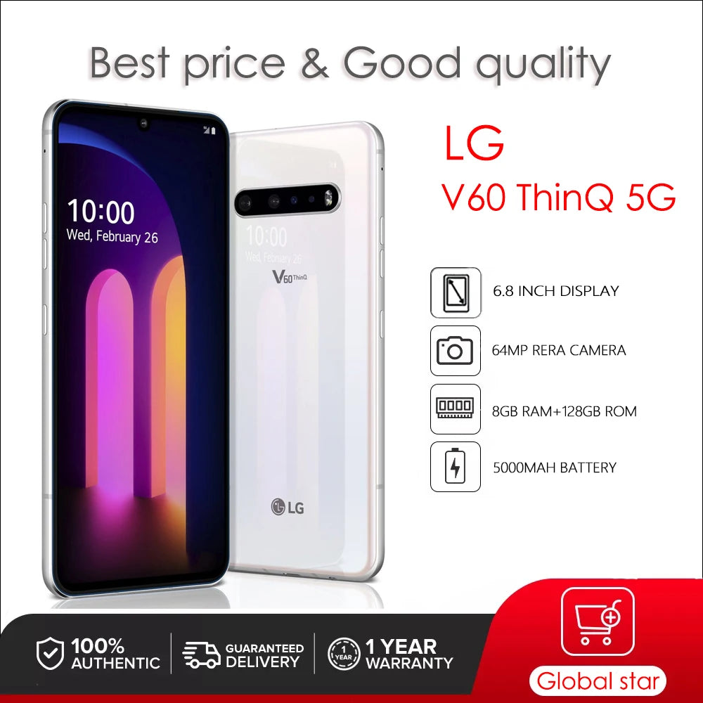 LG V60 ThinQ 6.8Inch 5G Android 10