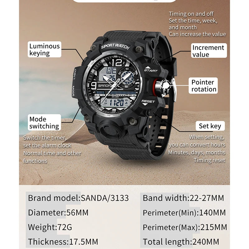 SANDA Men's Military Watches