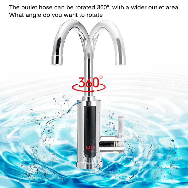 3000W Electric Faucet Water Heater, with LED Digital Display