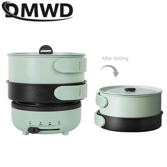 DMWD 220V Multifunction Electric Pot with Folding Handle 1.2L