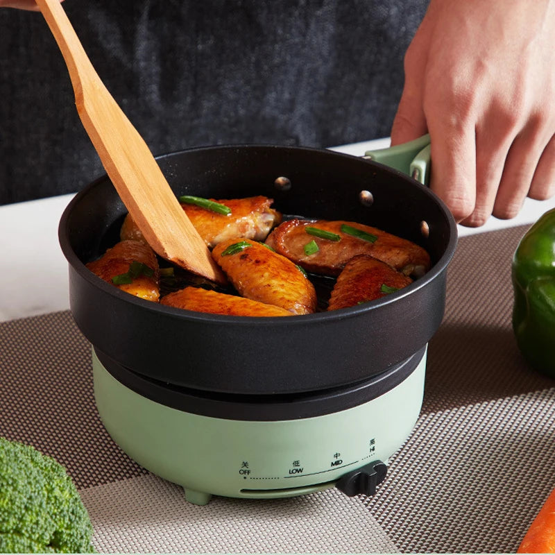 DMWD 220V Multifunction Electric Pot with Folding Handle 1.2L