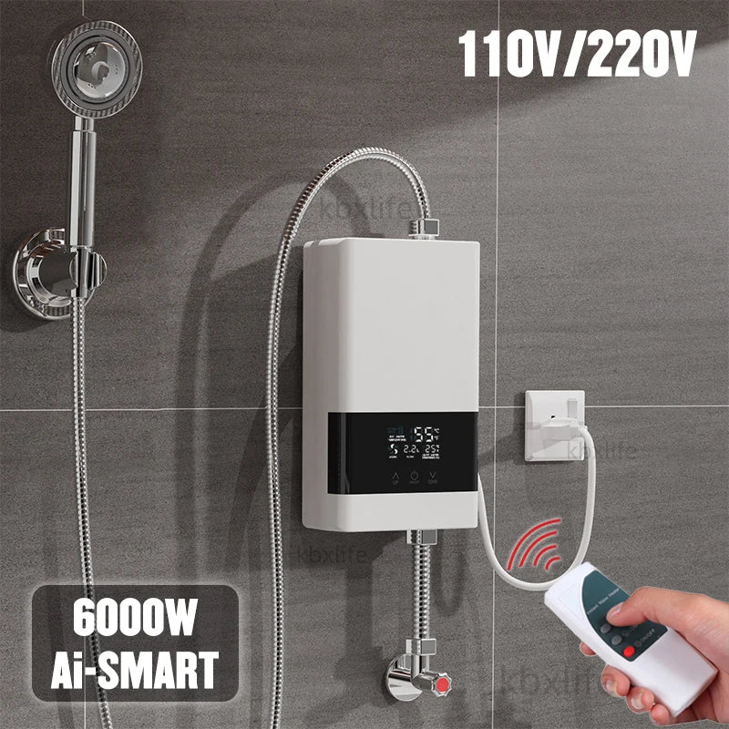 Instant Water Heater 220V, LCD Temperature Display with Remote Control