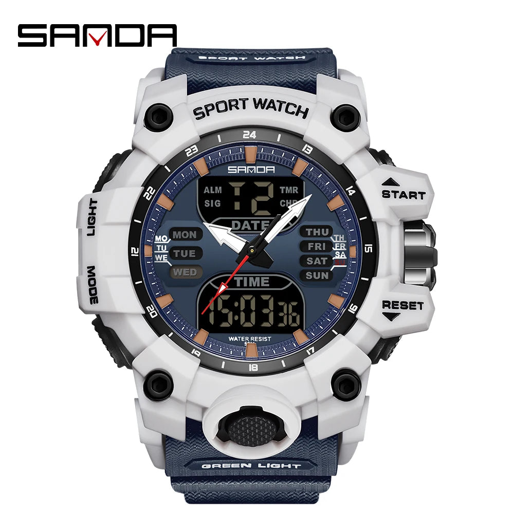 SANDA 6126 Dual Display Men Watches