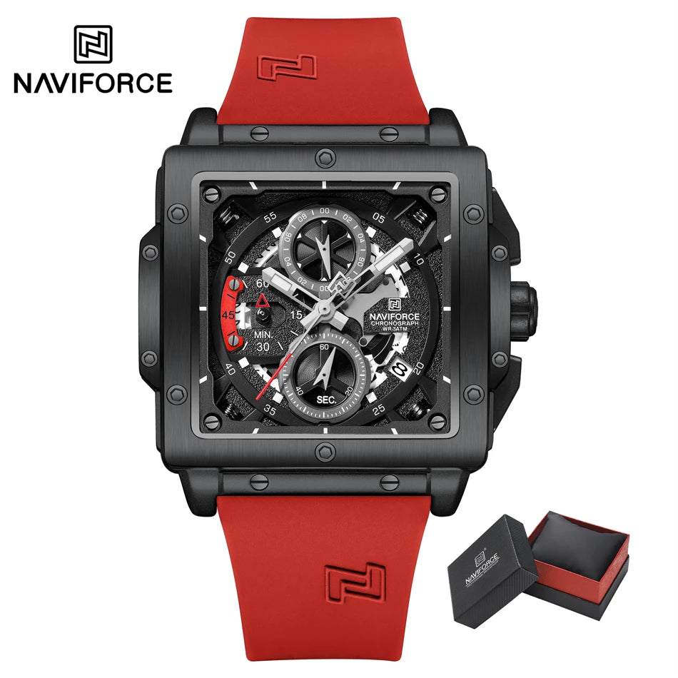 NAVIFORCE Chronograph Men's Casual Square Quartz Watches