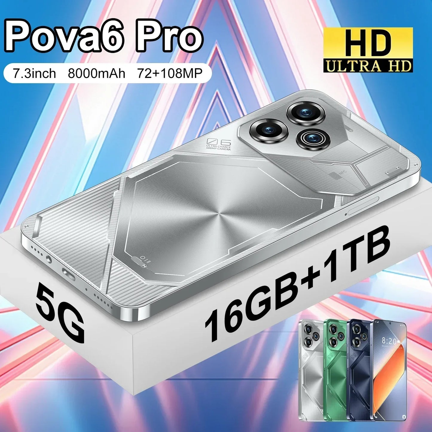 POVA6 Pro Smartphone, 7.3inch