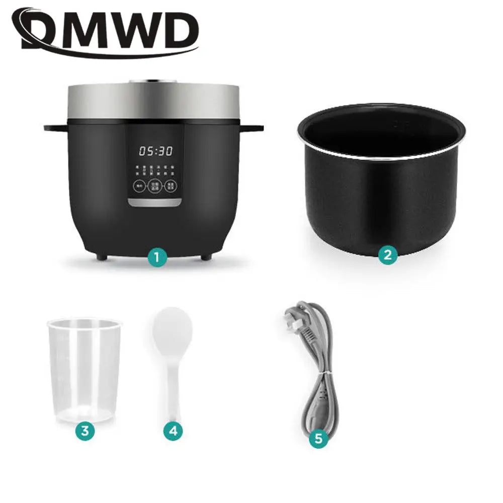 DMWD 2L Micro Pressure Rice Cooker, Electric Cooking Machine, Non-stick Liner 220V