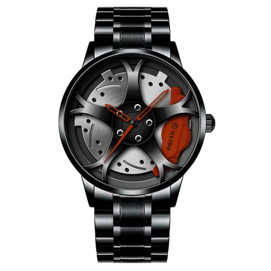 Men's Car Wheel Hub Watches, Stainless Steel