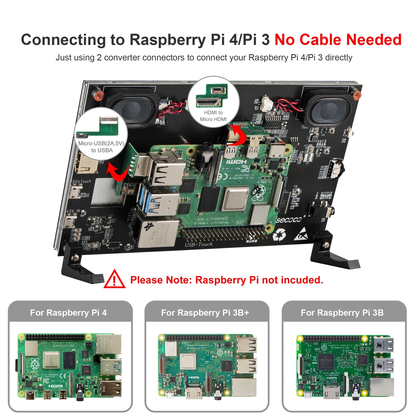 7Inch Raspberry PI Touch Screen, Dual Speakers