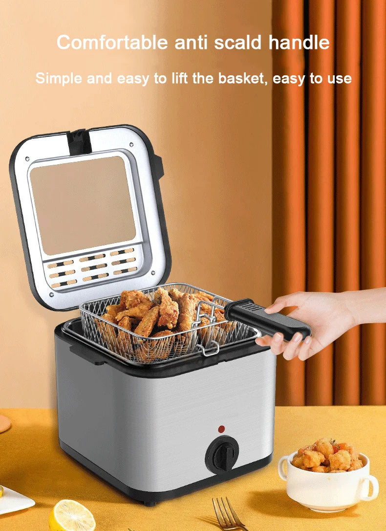 2.5L Electric Deep Fryer Oven Adjustable Thermostat