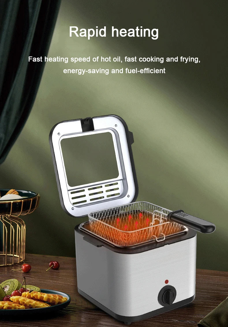 2.5L Electric Deep Fryer Oven Adjustable Thermostat