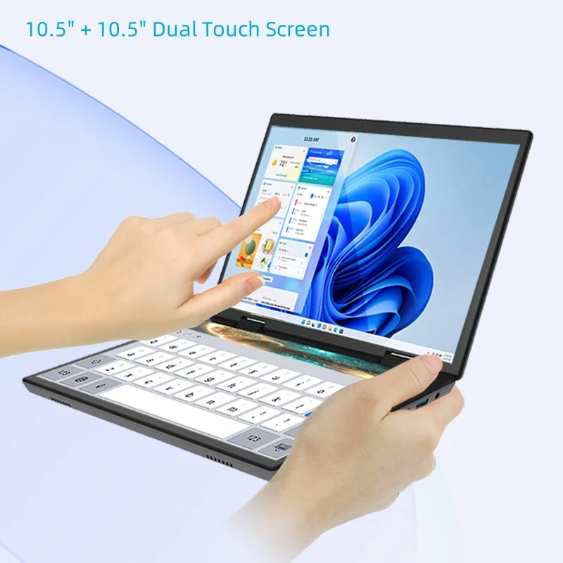 Intel N95 processor,  14"+14 " Touch Dual Screen Laptop