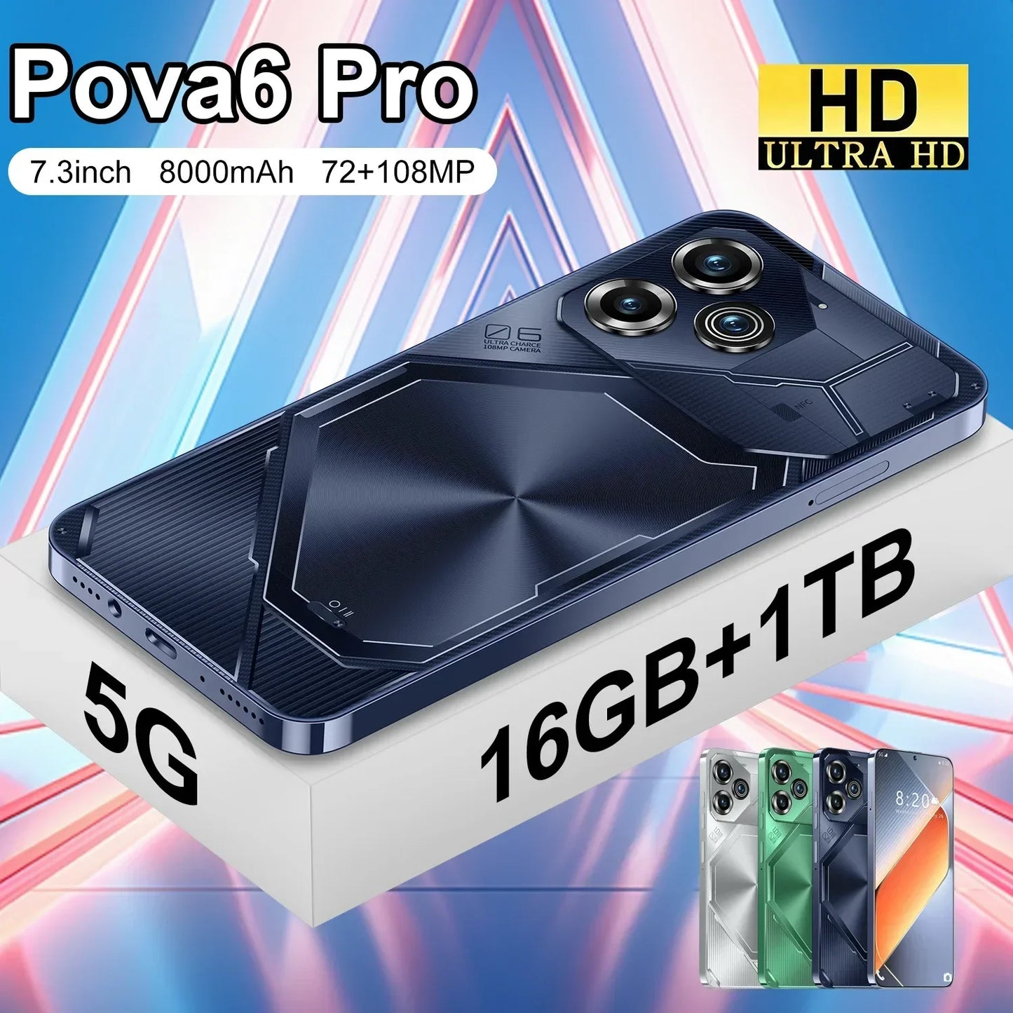 POVA6 Pro Smartphone, 7.3inch
