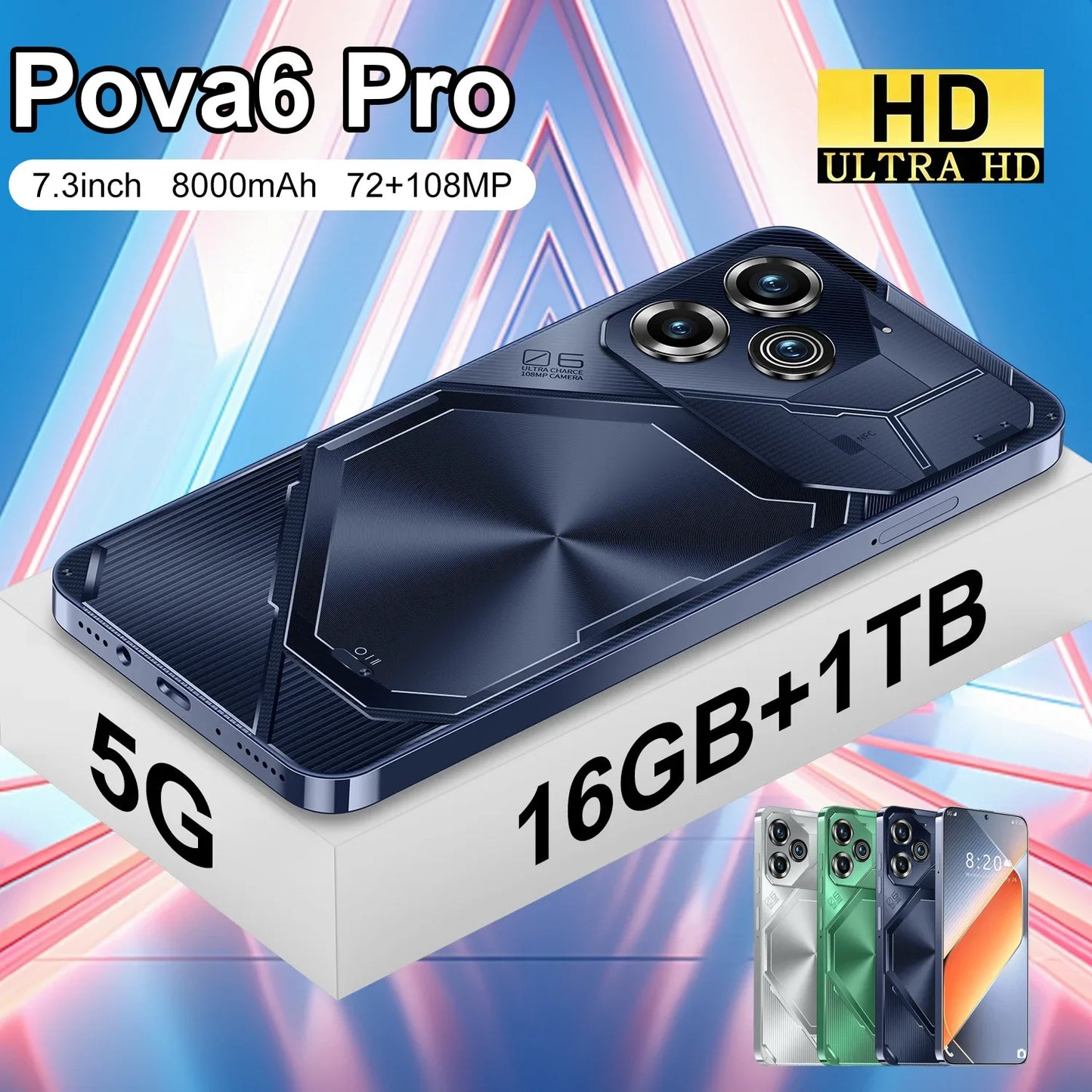 POVA6 Pro Smartphone, 7.3inch