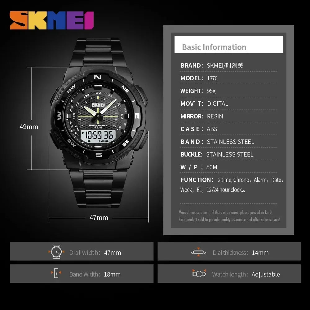 SKMEI 1370, Full Steel Watches For Men