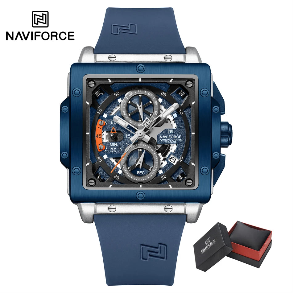 NAVIFORCE Chronograph Men's Casual Square Quartz Watches