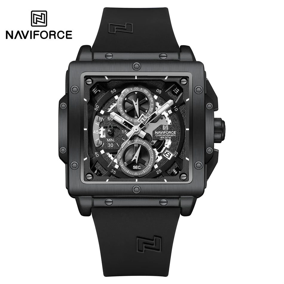 NAVIFORCE Chronograph Men's Casual Square Quartz Watches