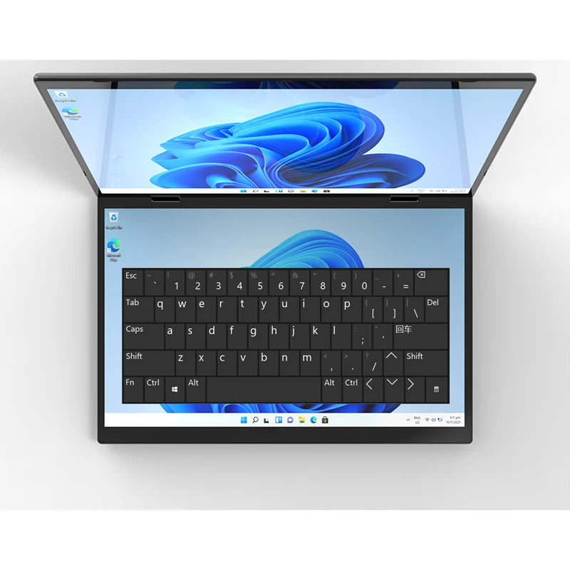 Intel N95 processor,  14"+14 " Touch Dual Screen Laptop