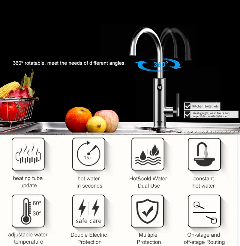 Briwellna Tankless Water Heating Faucet 220V