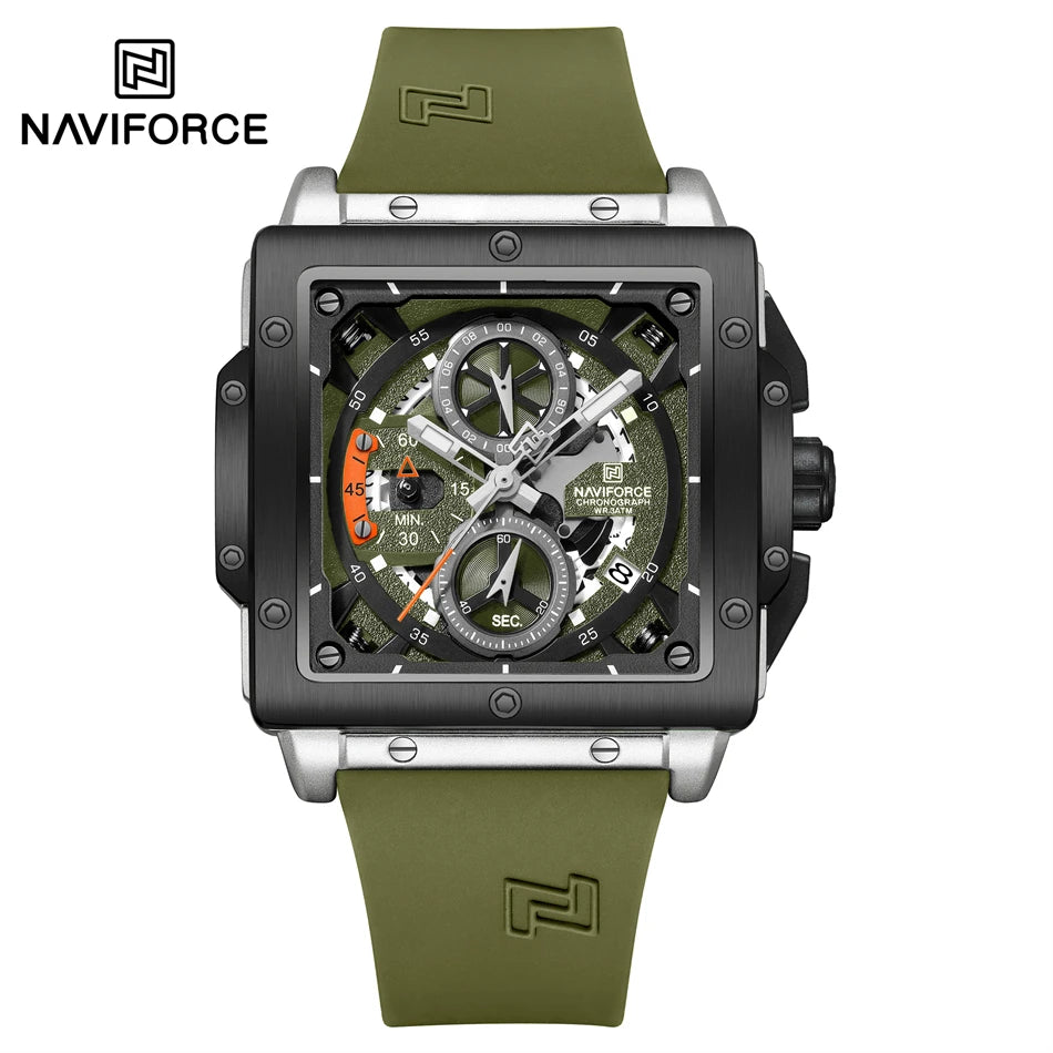 NAVIFORCE Chronograph Men's Casual Square Quartz Watches