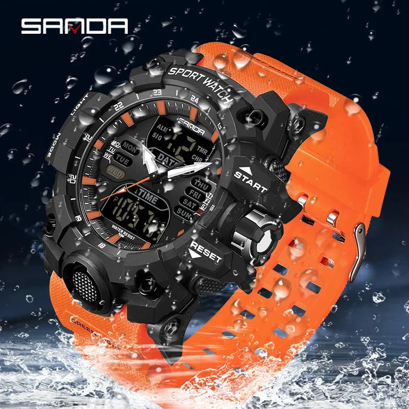 SANDA 6126 Dual Display Men Watches