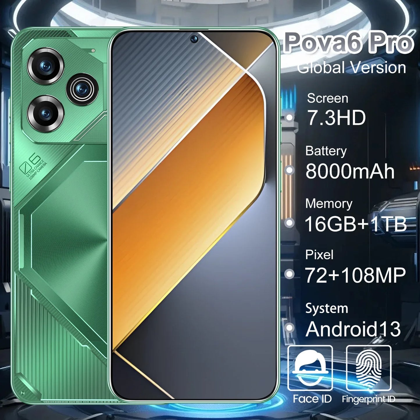POVA6 Pro Smartphone, 7.3inch