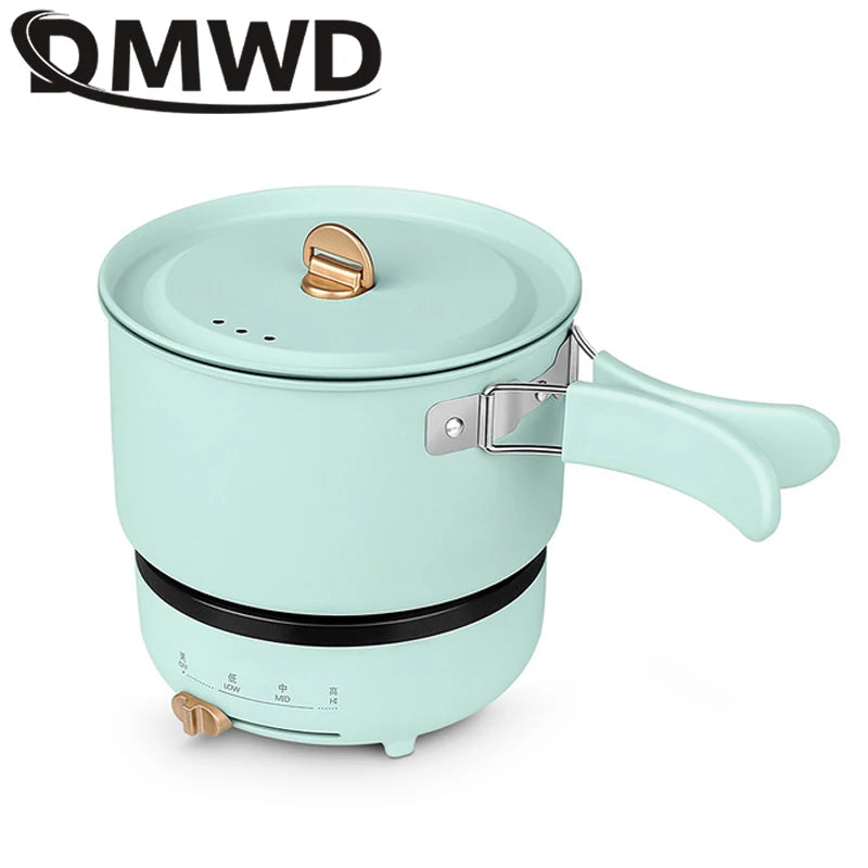 DMWD 220V Multifunction Electric Pot with Folding Handle 1.2L