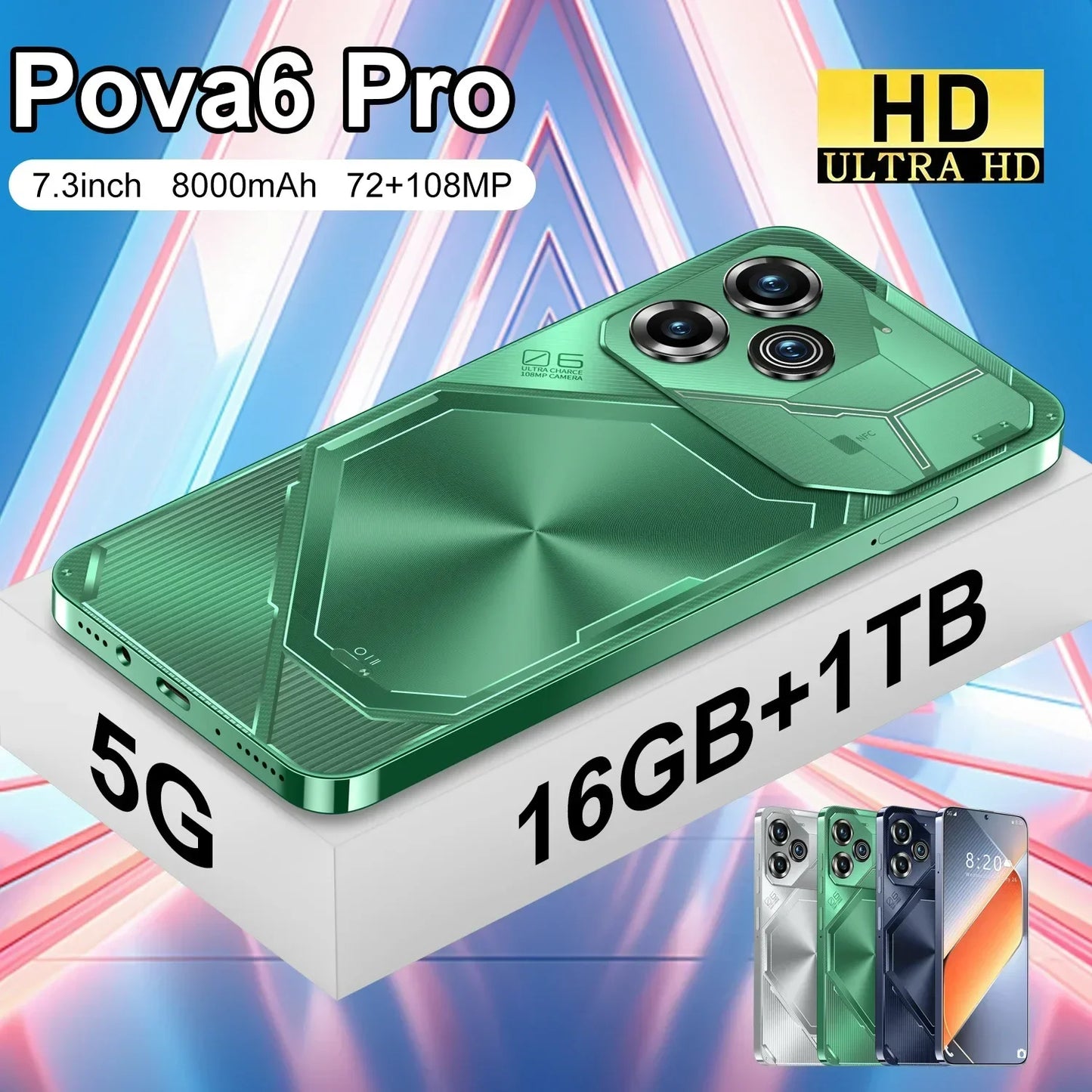 POVA6 Pro Smartphone, 7.3inch