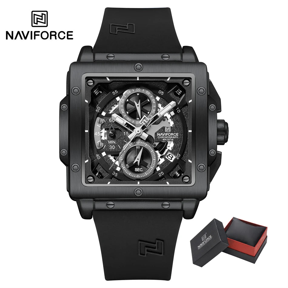 NAVIFORCE Chronograph Men's Casual Square Quartz Watches