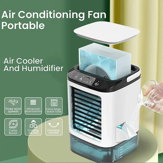 Portable Air Conditioner, 3-Speed Mini Air Cooler 900ML Water Tank