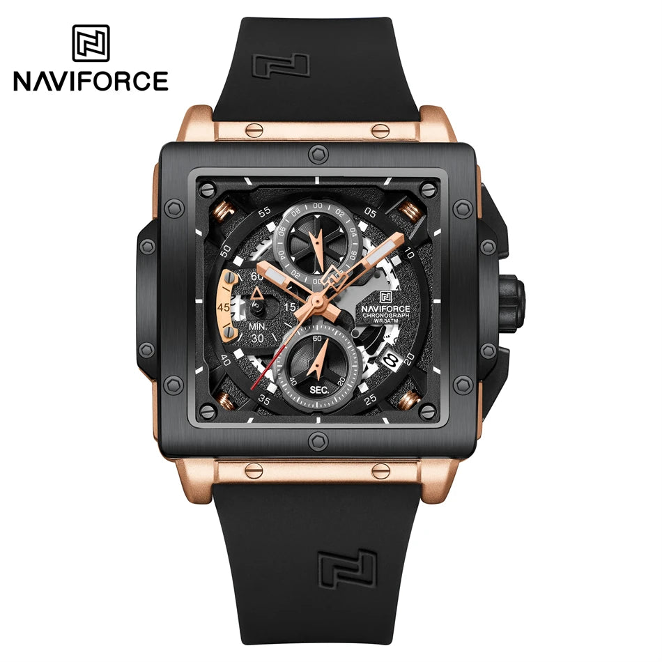 NAVIFORCE Chronograph Men's Casual Square Quartz Watches