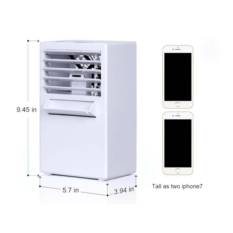 Mini Portable Air Conditioner Fan, 3-in-1 Table Personal Space Cooler Misting