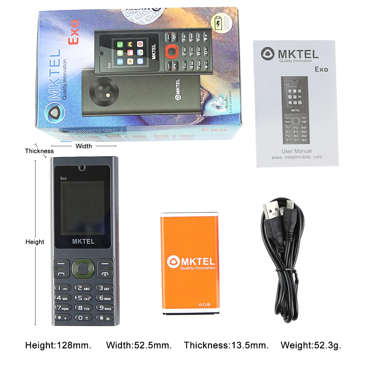 MKTEL EXO Senior Mobile Phone, Dual SIM