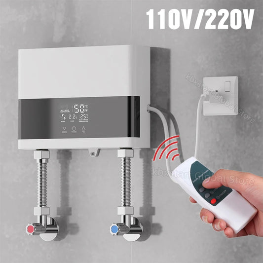 Instant Water Heater 4000W:110V/6000:220V, Bathroom or Kitchen Wall Mounted With Remote Control