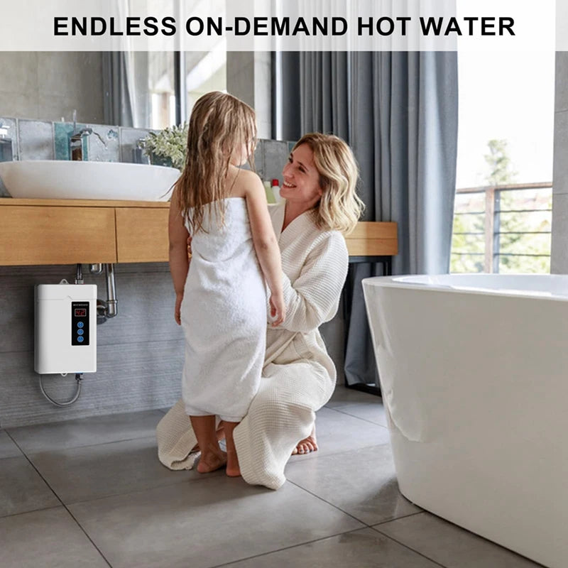 Tankless Electric Water Heater 3000W, With Remote Control, LCD Touch Screen Water Heat