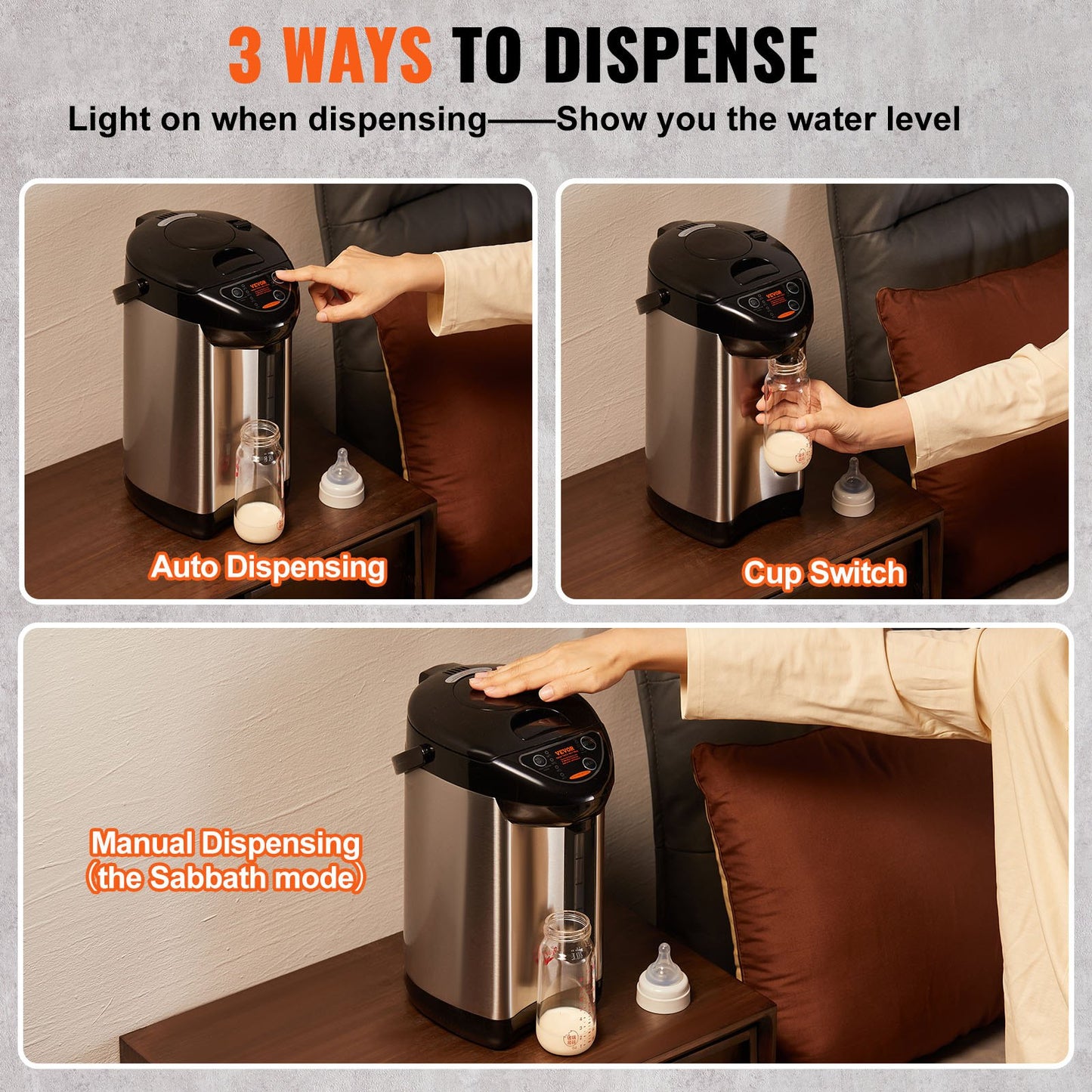 Hot Water Dispenser, Adjustment 304 Stainless Steel Countertop Water Heater