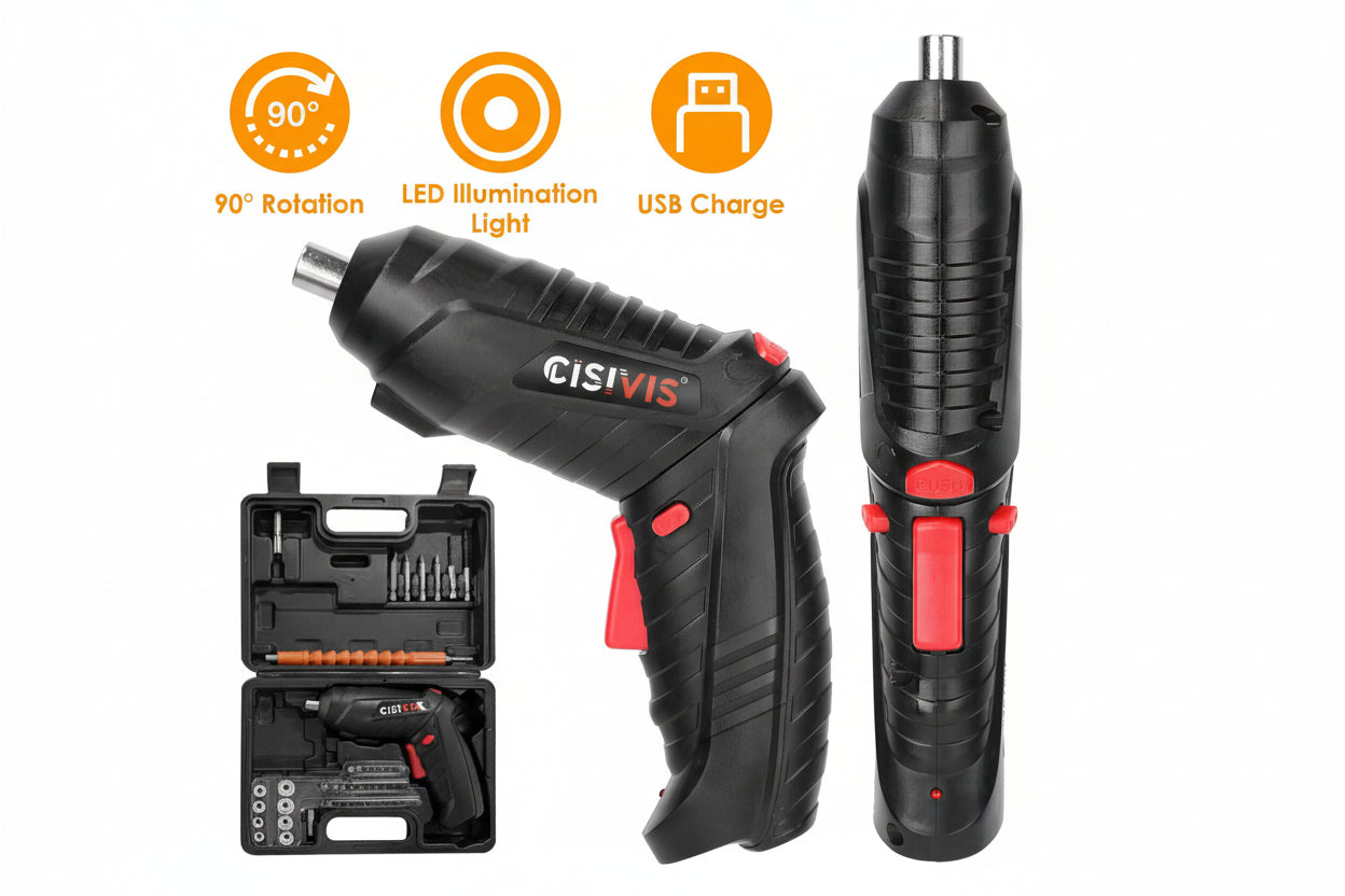 Cordless Electric Screwdriver 47PCS Set, Drill Driver Bits Rechargeable Kit